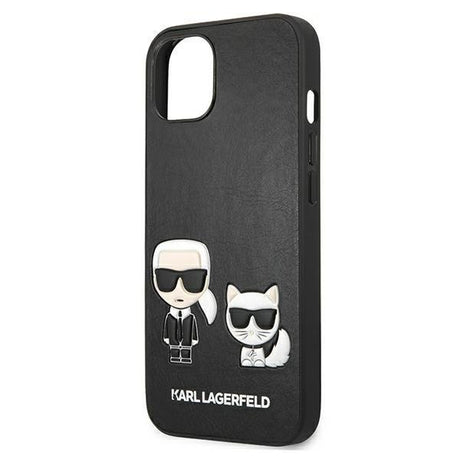 Луксозен Калъф за iPhone 13 Mini, Karl Lagerfeld Karl & Choupette Case, Черен (6)