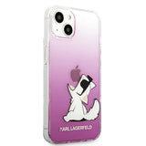 Луксозен Калъф за iPhone 13, Karl Lagerfeld Choupette Fun Case, Розов (3)