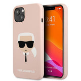 Луксозен Калъф за iPhone 13, Karl Lagerfeld Silicone Iconic Case, Розов
