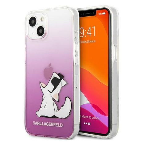 Луксозен Калъф за iPhone 13 Mini, Karl Lagerfeld Choupette Fun Case, Розов