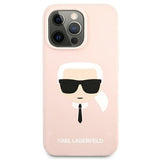 Луксозен Калъф за iPhone 13 Pro, Karl Lagerfeld Silicone Iconic Case, Розов (3)