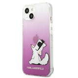 Луксозен Калъф за iPhone 13, Karl Lagerfeld Choupette Fun Case, Розов (2)