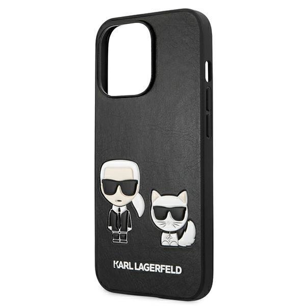 Луксозен Калъф за iPhone 13 Pro, Karl Lagerfeld Karl & Choupette Case, Черен (5)