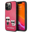 Луксозен Калъф за iPhone 13 Pro, Karl Lagerfeld Karl & Choupette Case, Розов