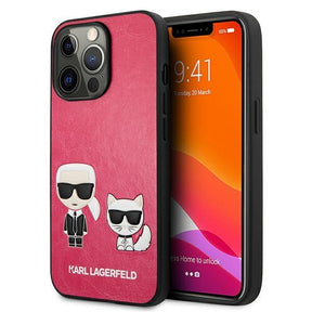 Луксозен Калъф за iPhone 13 Pro, Karl Lagerfeld Karl & Choupette Case, Розов
