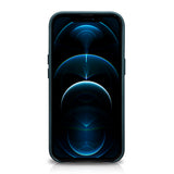 Magsafe Калъф от Естествена Кожа за iPhone 13 Pro Max, iCarer Leather Case, Син (5)