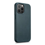 Magsafe Калъф от Естествена Кожа за iPhone 13 Pro Max, iCarer Leather Case, Син