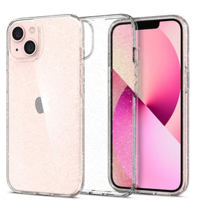 Противоударен Блестящ Калъф за iPhone 13, Spigen Liquid Crystal Glitter Quartz Case, Прозрачен