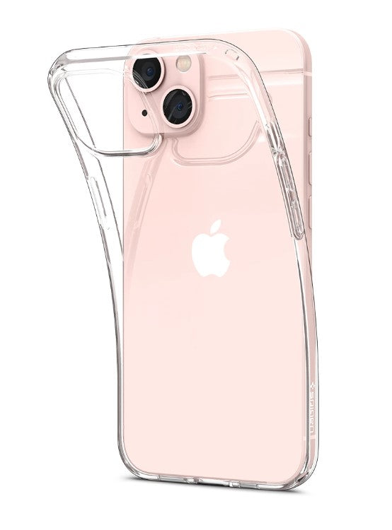 Противоударен Силиконов Калъф за iPhone 13, Spigen Liquid Crystal Case, Прозрачен (4)