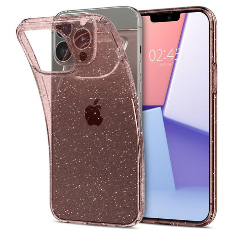 Противоударен Блестящ Калъф за iPhone 13 Pro Max, Spigen Liquid Crystal Glitter Quartz Case, Розов (2)