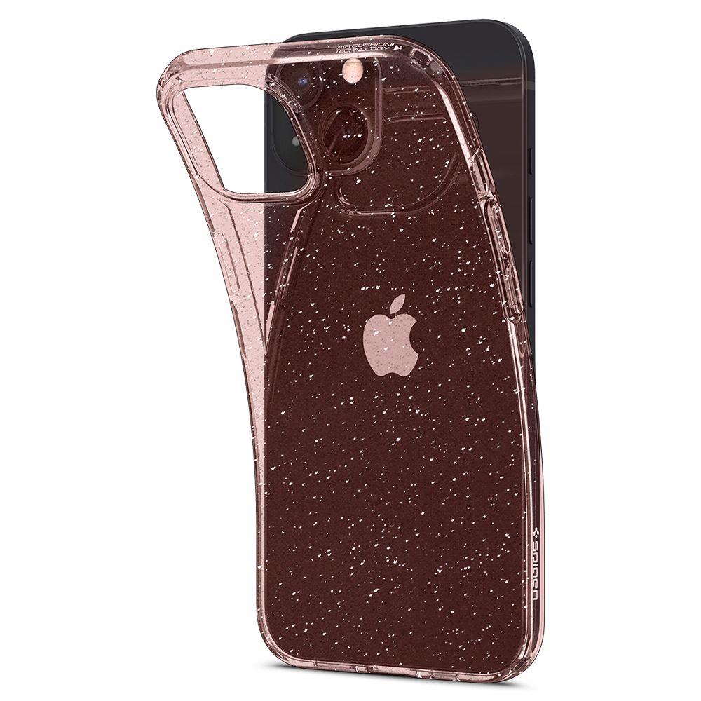 Противоударен Блестящ Калъф за iPhone 13, Spigen Liquid Crystal Glitter Quartz Case, Розов (4)