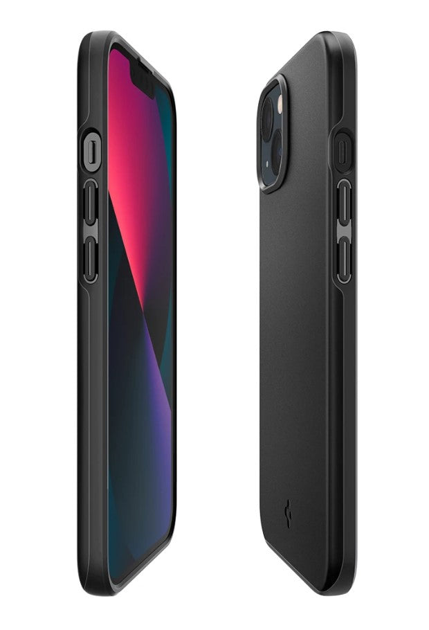 Противоударен Калъф за iPhone 13, Spigen Thin Fit Case, Черен (3)