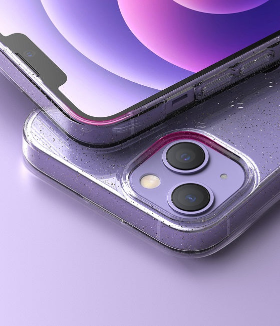 Противоударен Блестящ Калъф за iPhone 13, Ringke Air Glitter Case, Прозрачен (5)