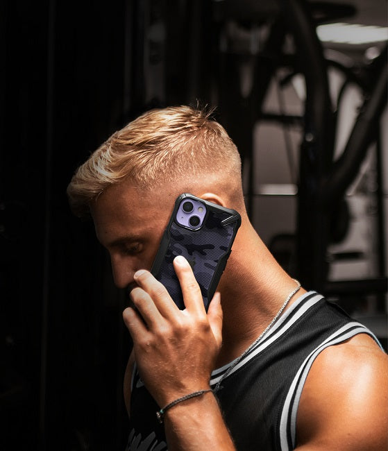 Противоударен Хибриден Калъф за iPhone 13, Ringke Fusion X Camouflage Case, Черен (3)
