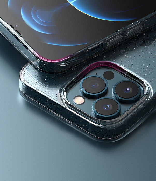 Противоударен Блестящ Калъф за iPhone 13 Pro Max, Ringke Air Glitter Case, Прозрачен (4)