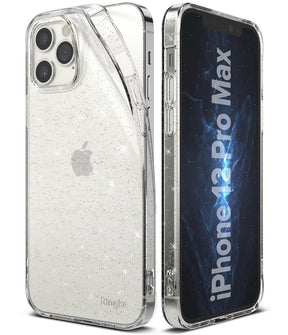 Противоударен Блестящ Калъф за iPhone 12 Pro Max, Ringke Air Glitter Case, Прозрачен
