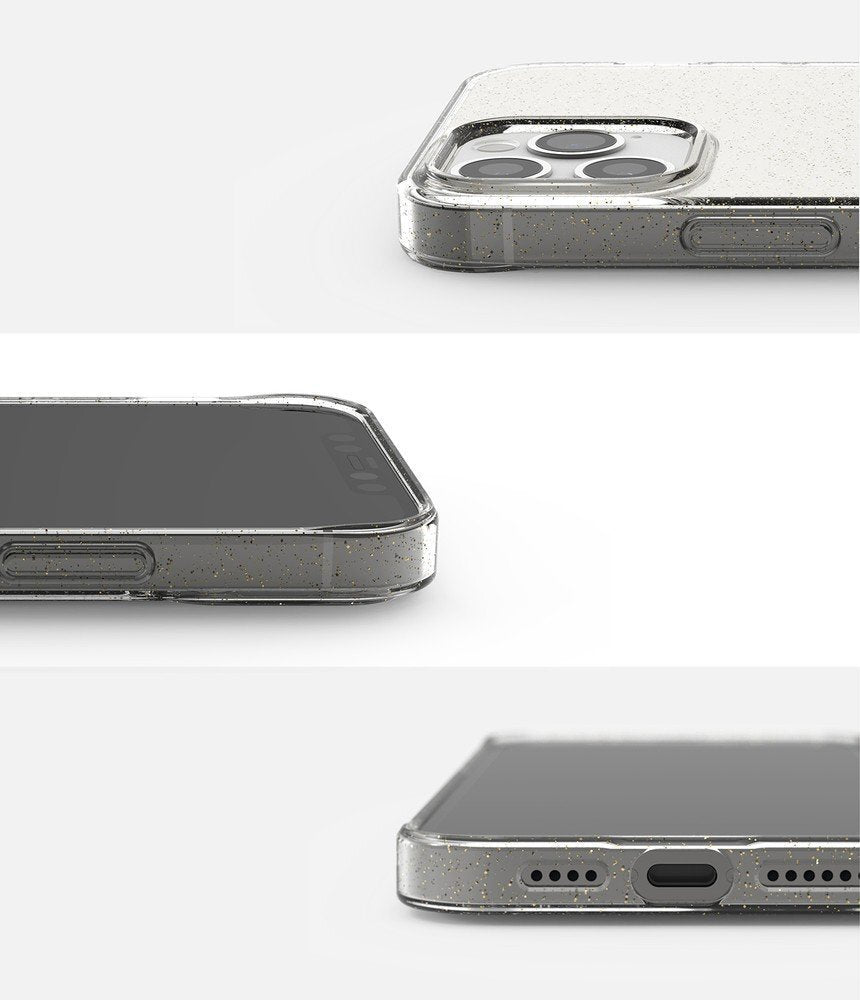 Противоударен Блестящ Калъф за iPhone 12 Pro Max, Ringke Air Glitter Case, Прозрачен (5)