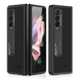 Карбонов Калъф с Поставка за Samsung Z Fold 3, GKK Fiber KickStand Case, Черен