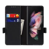 Кожен Калъф с S-Pen Поставка за Samsung Z Fold 3, GKK Leather Case, Черен (4)