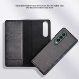 Кожен Калъф 2в1 за Samsung Z Fold 3, GKK Split Leather Case, Кафяв (4)