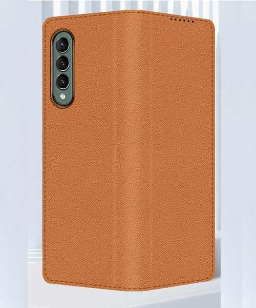 Кожен Калъф 2в1 за Samsung Z Fold 3, GKK Split Leather Case, Кафяв (2)