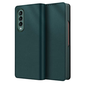 Кожен Калъф 2в1 за Samsung Z Fold 3, GKK Split Leather Case, Зелен