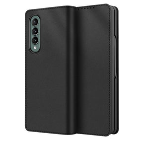 Кожен Калъф 2в1 за Samsung Z Fold 3, GKK Split Leather Case, Черен