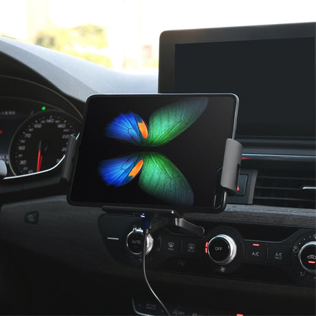 Стойка за Кола с Безжично Зареждане за Samsung Z Fold, GKK Car Holder 10w, Черен (7)