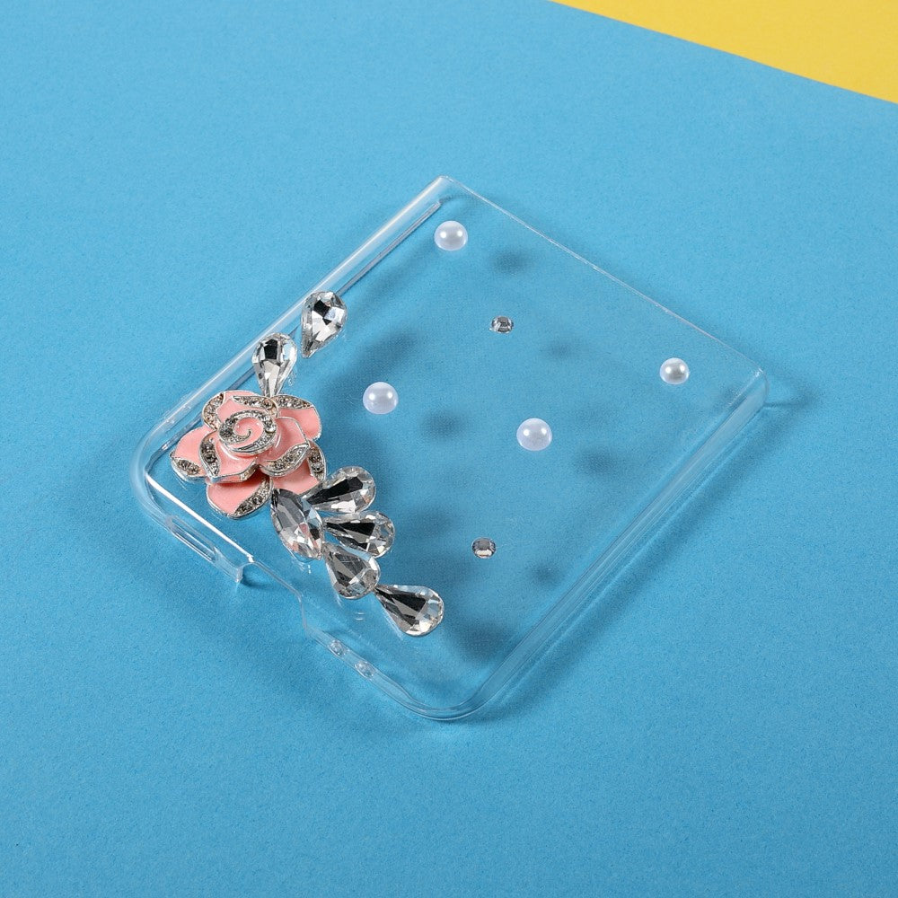 Калъф с Камъни за Samsung Galaxy Z Flip 3, Diamant Flower Case, Прозрачен (5)