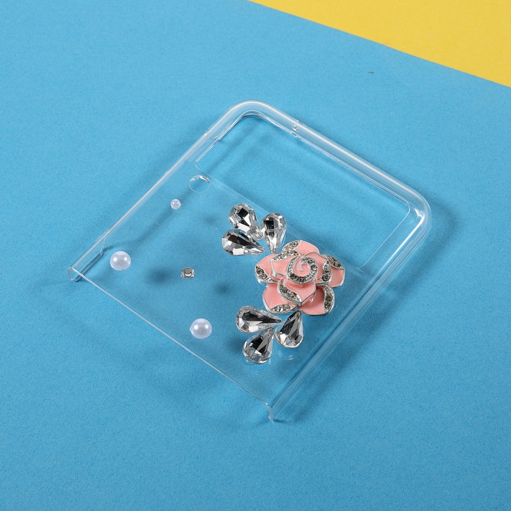 Калъф с Камъни за Samsung Galaxy Z Flip 3, Diamant Flower Case, Прозрачен (4)