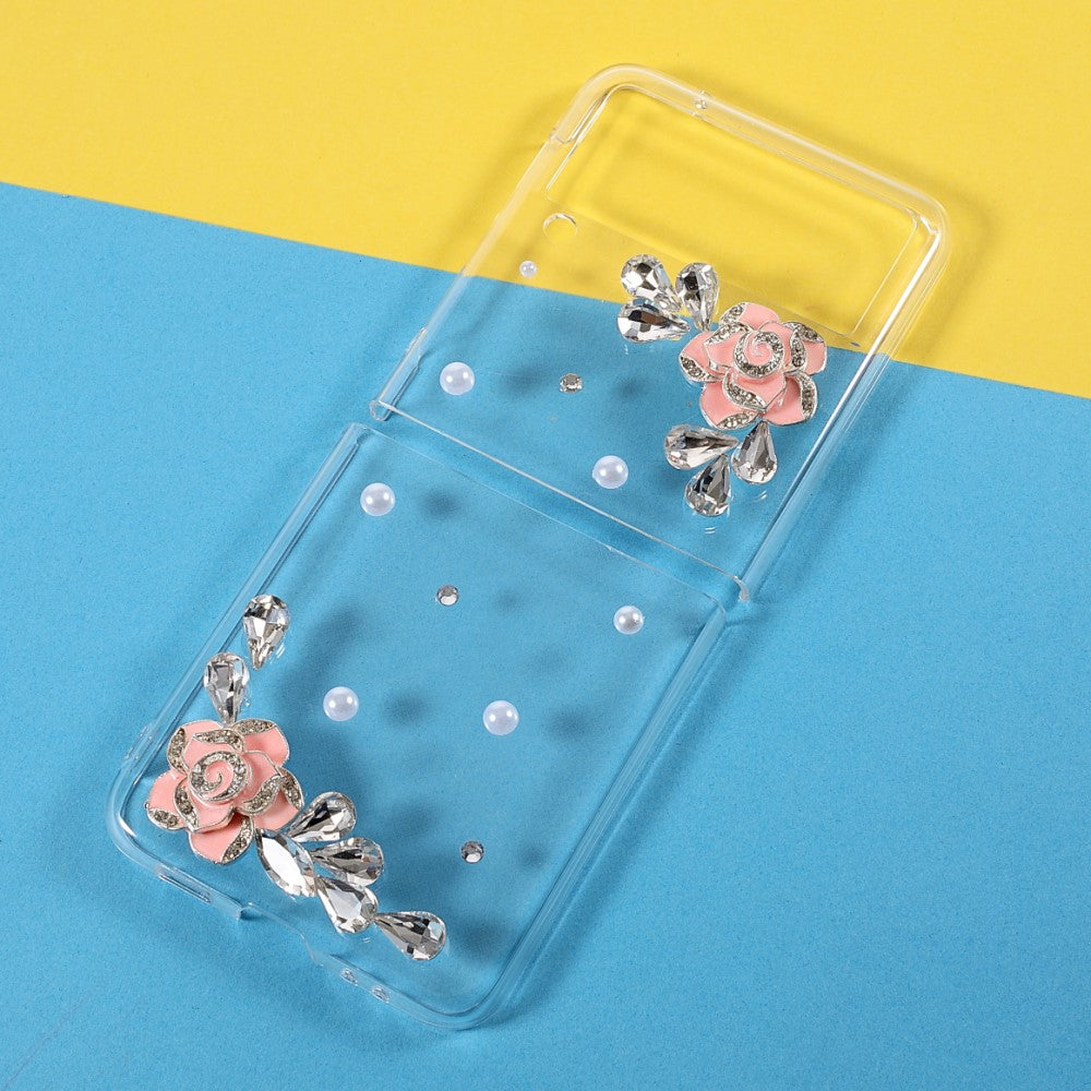 Калъф с Камъни за Samsung Galaxy Z Flip 3, Diamant Flower Case, Прозрачен (2)