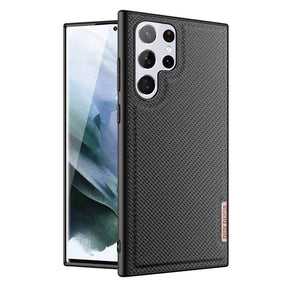 Калъф с Текстилен Ефект за Samsung S22 Ultra, Dux Ducis Fino Case, Черен