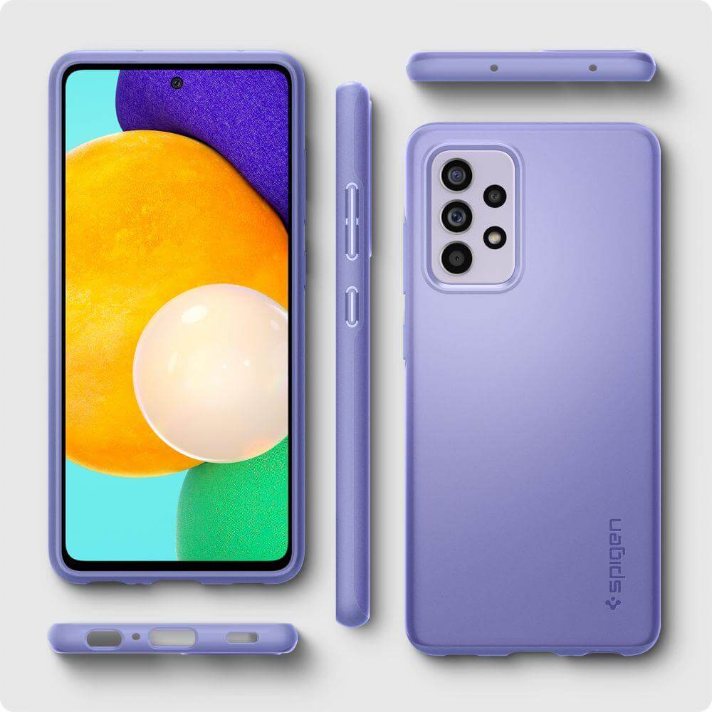 Противоударен Калъф за Samsung A52, Spigen Thin Fit Case, Лилав (4)