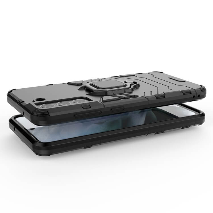 Калъф с Пръстен-Стойка за Samsung S21 FE, Kickstand Armor Case, Черен (6)