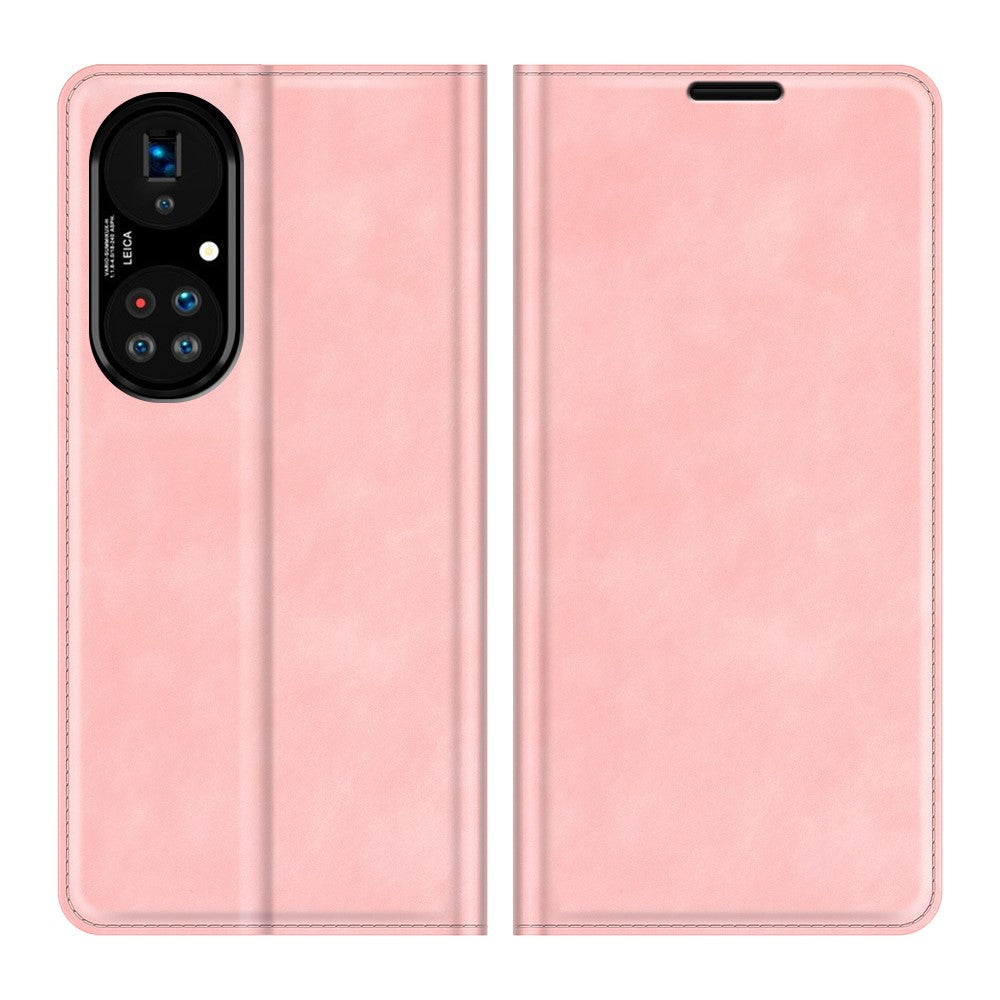 Кожен Калъф за Huawei P50 Pro, Horse Book Case, Розов