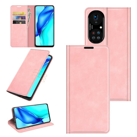 Кожен Калъф за Huawei P50 Pro, Horse Book Case, Розов (7)