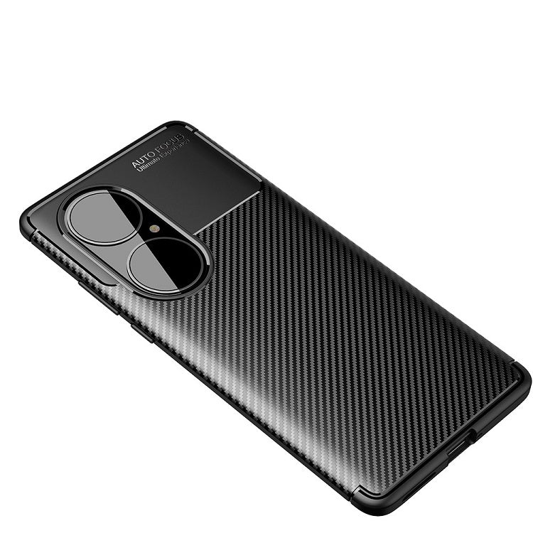 Силиконов Калъф за Huawei P50 Pro, New Carbon Case, Черен (2)