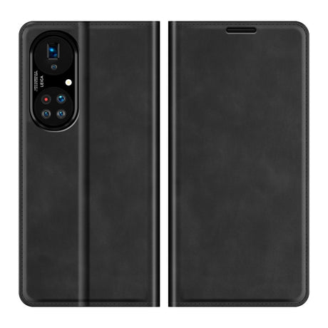 Кожен Калъф за Huawei P50 Pro, Horse Book Case, Черен