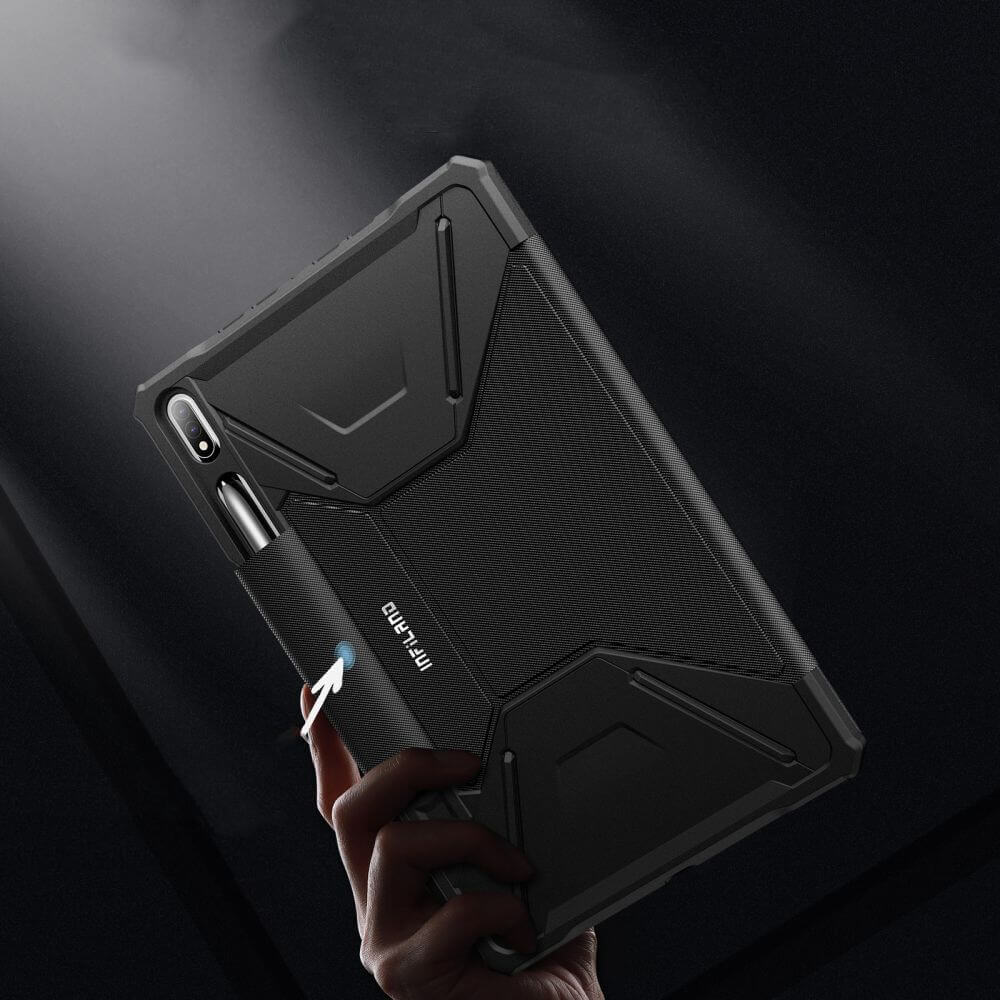 Противоударен Калъф за Samsung Tab S8 Plus/ S7 Plus/ S7 FE, Infiland Stand Case, Черен (2)