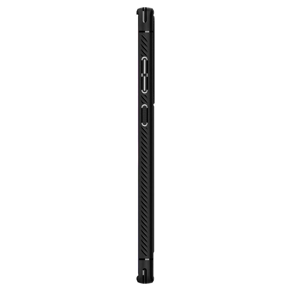Противоударен Силиконов Калъф за Samsung S22 Ultra, Spigen Rugged Armor Case, Черен (5)