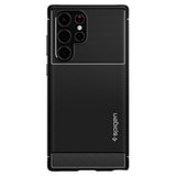 Противоударен Силиконов Калъф за Samsung S22 Ultra, Spigen Rugged Armor Case, Черен (2)