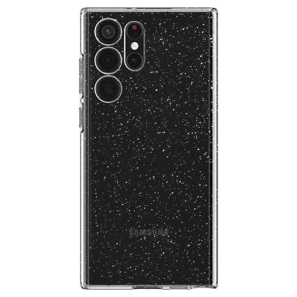 Противоударен Блестящ Калъф за Samsung S22 Ultra, Spigen Liquid Crystal Glitter Quartz Case, Прозрачен (2)