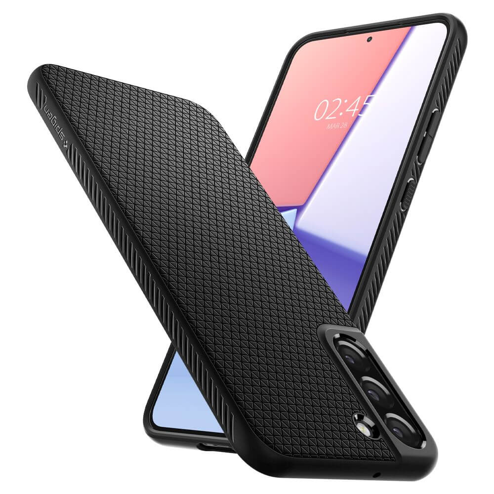 Противоударен Силиконов Калъф за Samsung S22 Plus, Spigen Liquid Air Case, Черен (6)