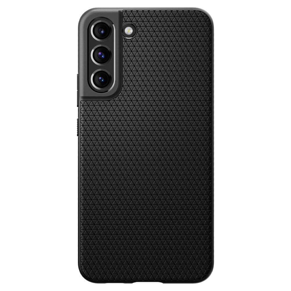 Противоударен Силиконов Калъф за Samsung S22, Spigen Liquid Air Case, Черен (2)