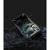 Противоударен Хибриден Калъф за Samsung S22, Ringke Fusion X Camouflage Case, Черен (5)