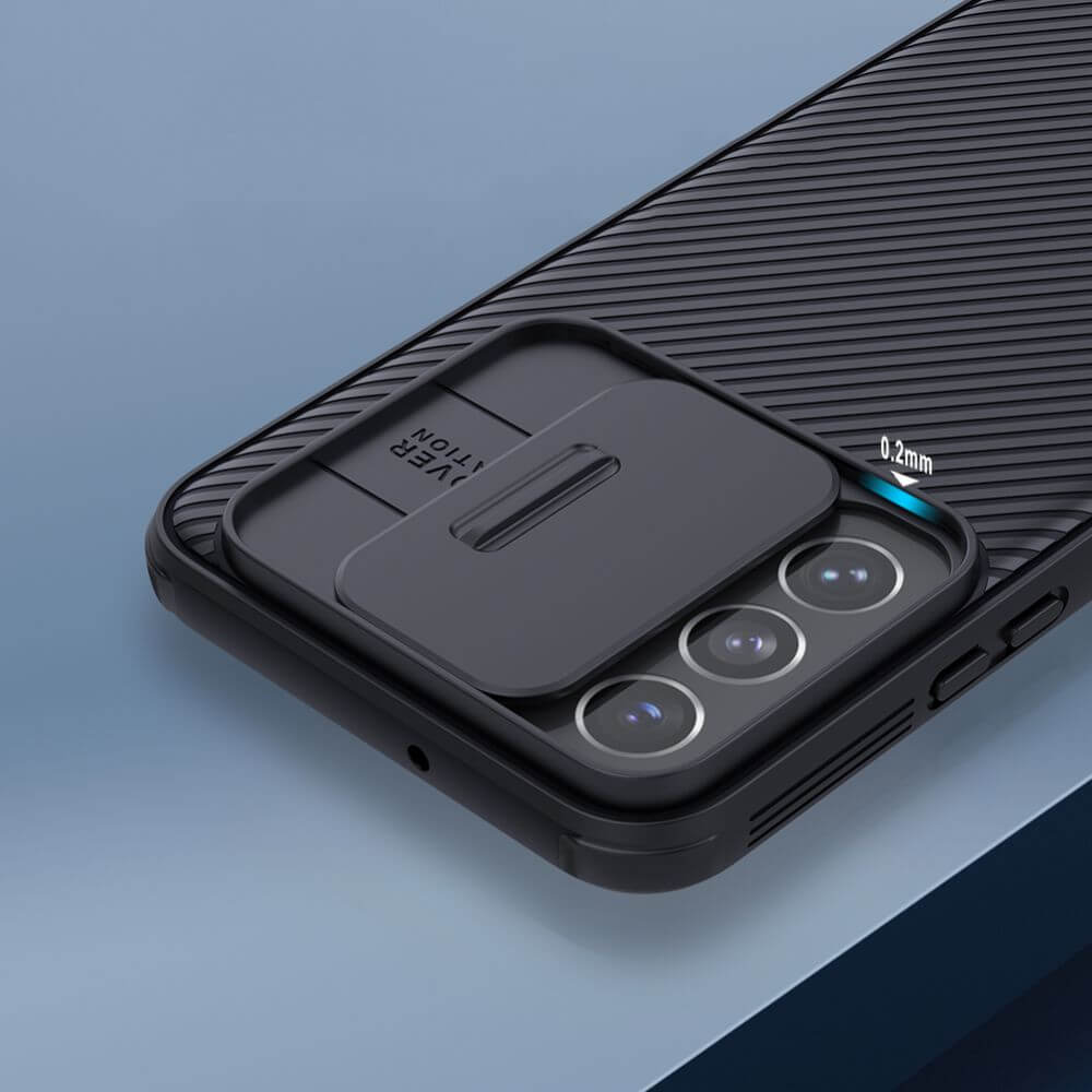 Калъф с Плъзгач за Камера за Samsung S22 Plus, Nillkin CamShield Case, Черен (2)