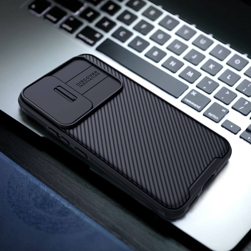 Калъф с Плъзгач за Камера за Samsung S22, Nillkin CamShield Case, Черен (4)