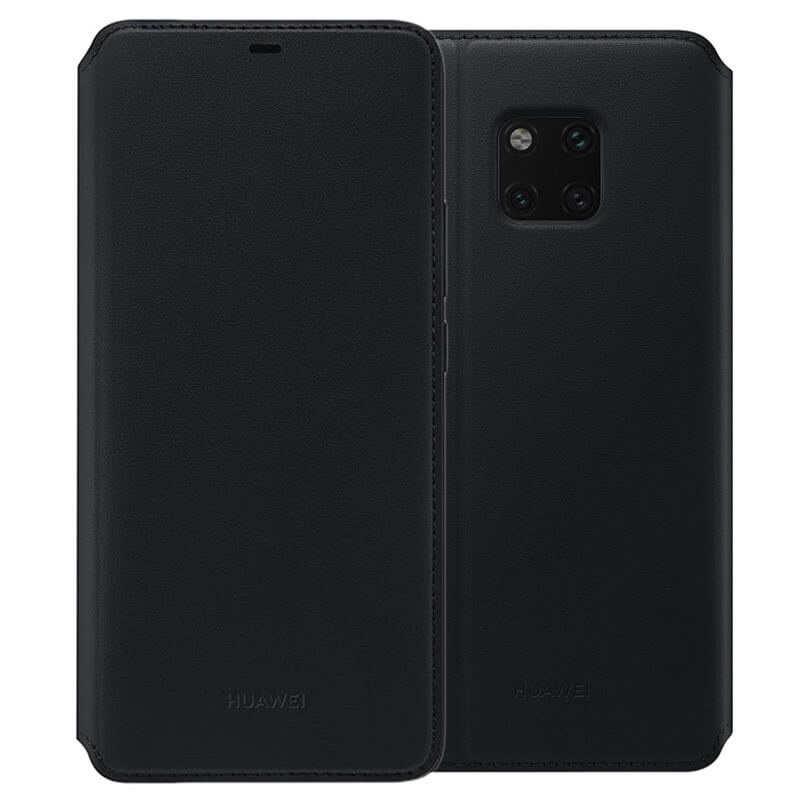 Оригинален Кожен Калъф за Huawei Mate 20 Pro Wallet Book Case, Черен (4)