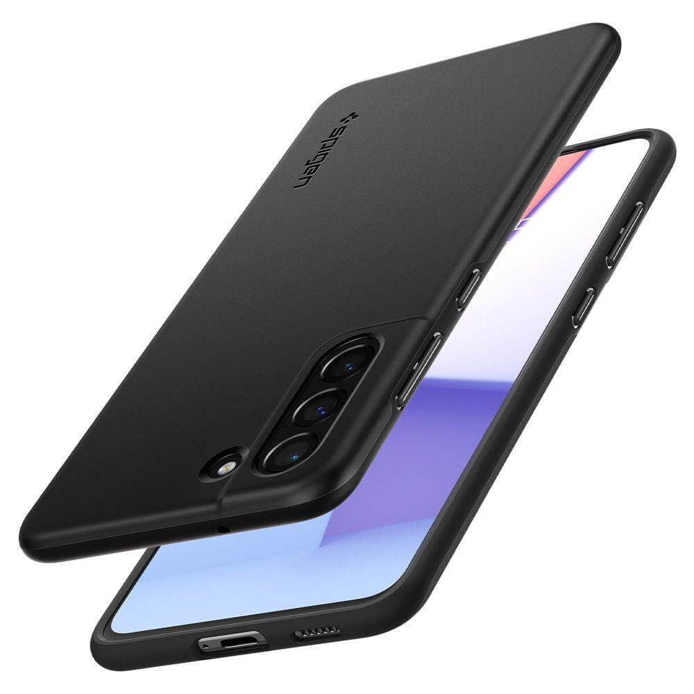 Противоударен Калъф за Samsung S21 FE, Spigen Thin Fit Case, Черен (5)