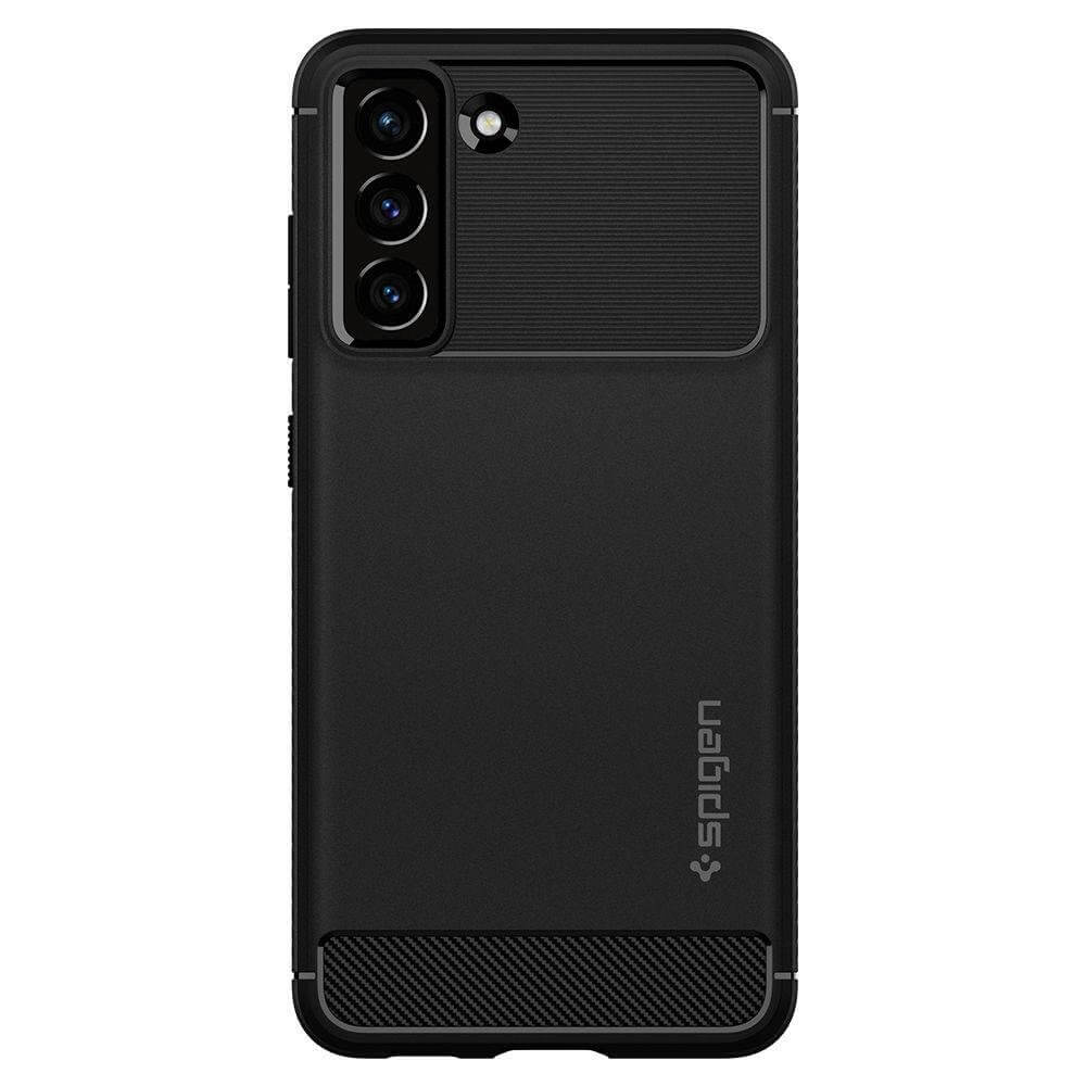 Противоударен Силиконов Калъф за Samsung S21 FE, Spigen Rugged Armor Case, Черен (2)